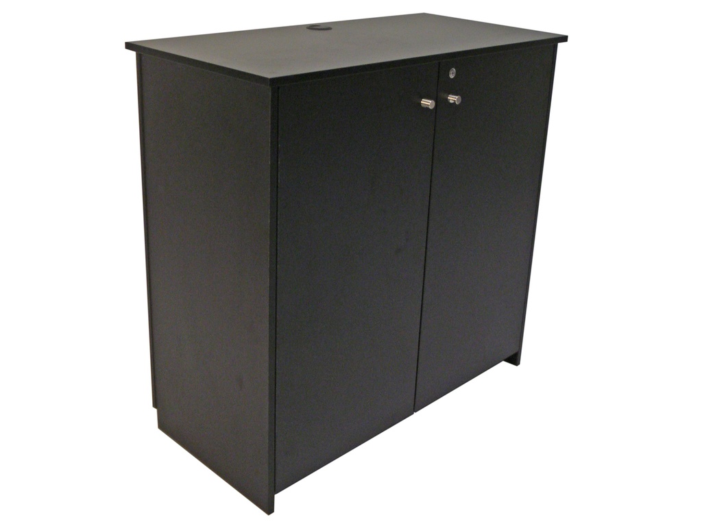 Comptoir Puidoux | Droit noir, fermant à clef | H110xL110xP54cm