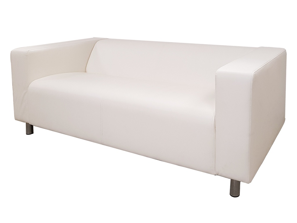 Savagnier | Canapé 2 places simili cuir blanc | L180xP85xH45/70cm