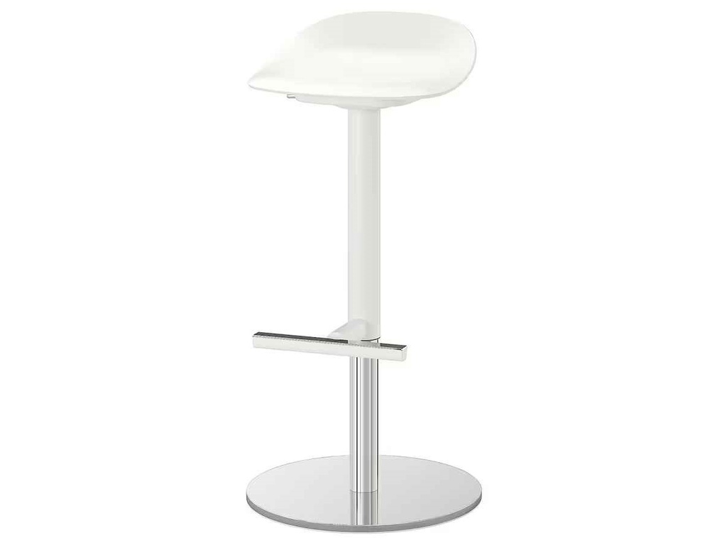 Rolle | White high stool, adjustable  | H61/81xL47xP40cm