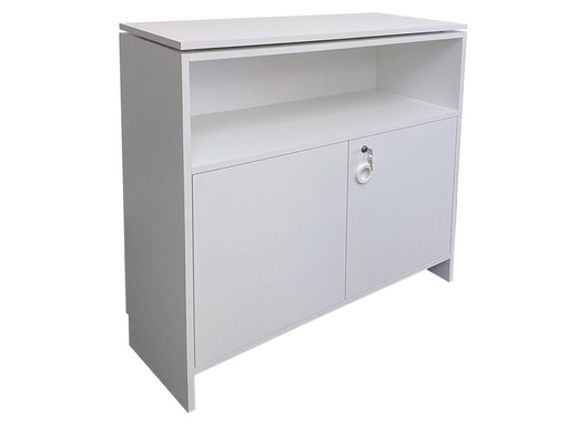 Comptoir Vernier | Droit, blanc, fermant à clef | H97xL100xP40cm