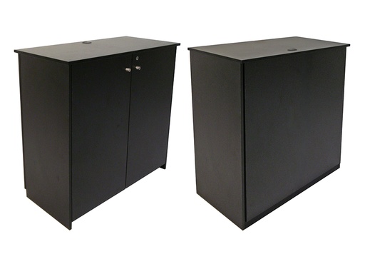 Puidoux | Comptoir droit noir, fermant à clef | H107xL110xP54cm