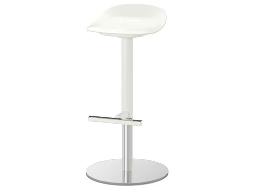 Rolle | White high stool, adjustable  | H61/81xL47xP40cm