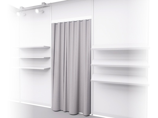 [153] Light grey curtain L100xH200cm, top white panel
